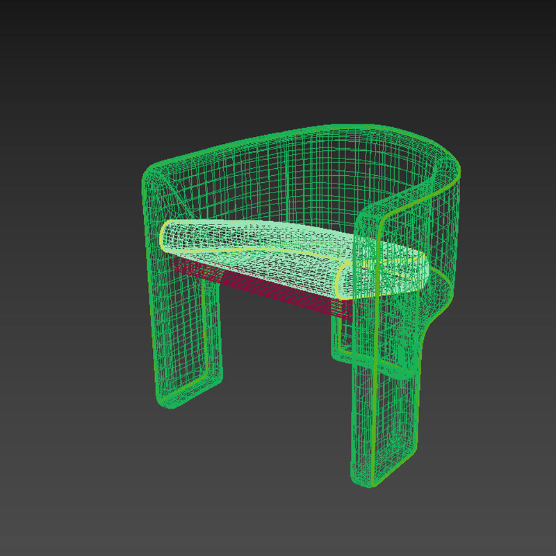 Armchair FL Modern Design modern spaces Low-poly 3D model_12