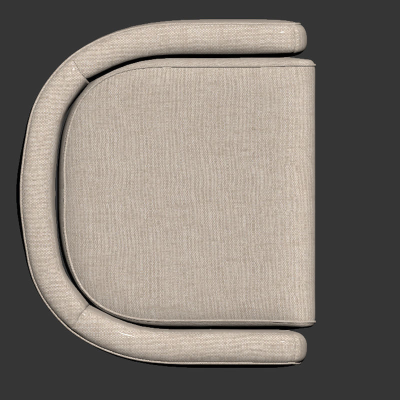 Armchair FL Modern Design modern spaces Low-poly 3D model_11