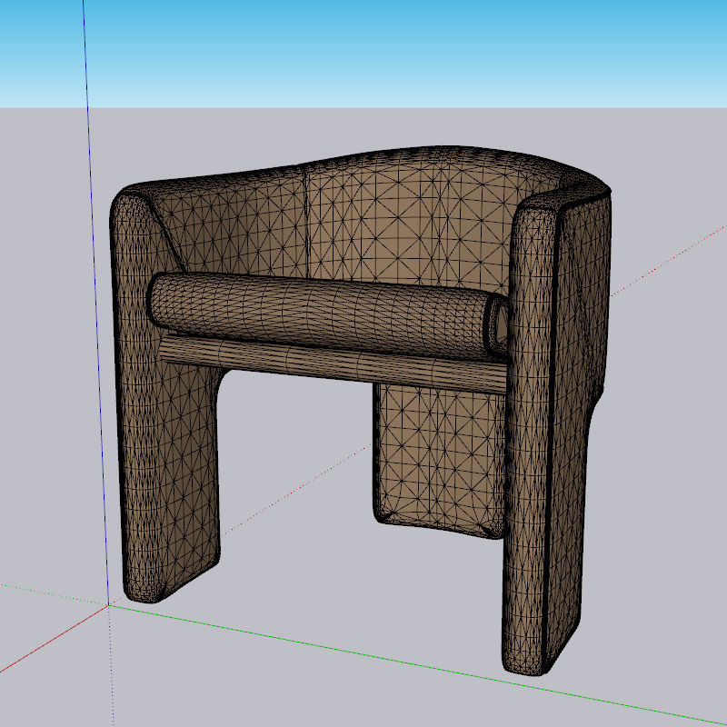 Armchair FL Modern Design modern spaces Low-poly 3D model_14