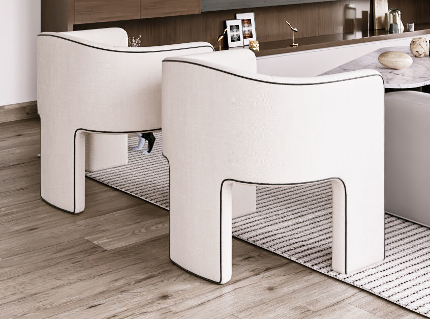 Armchair FL Modern Design modern spaces Low-poly 3D model_6