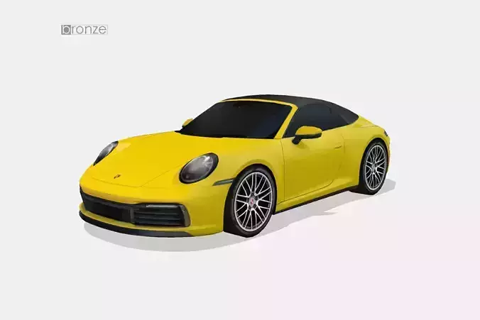 Porsche 911 Cabriolet 992 Low-poly 3D model