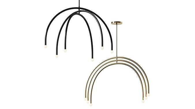 Arc Chandelier - West Elm 3D model