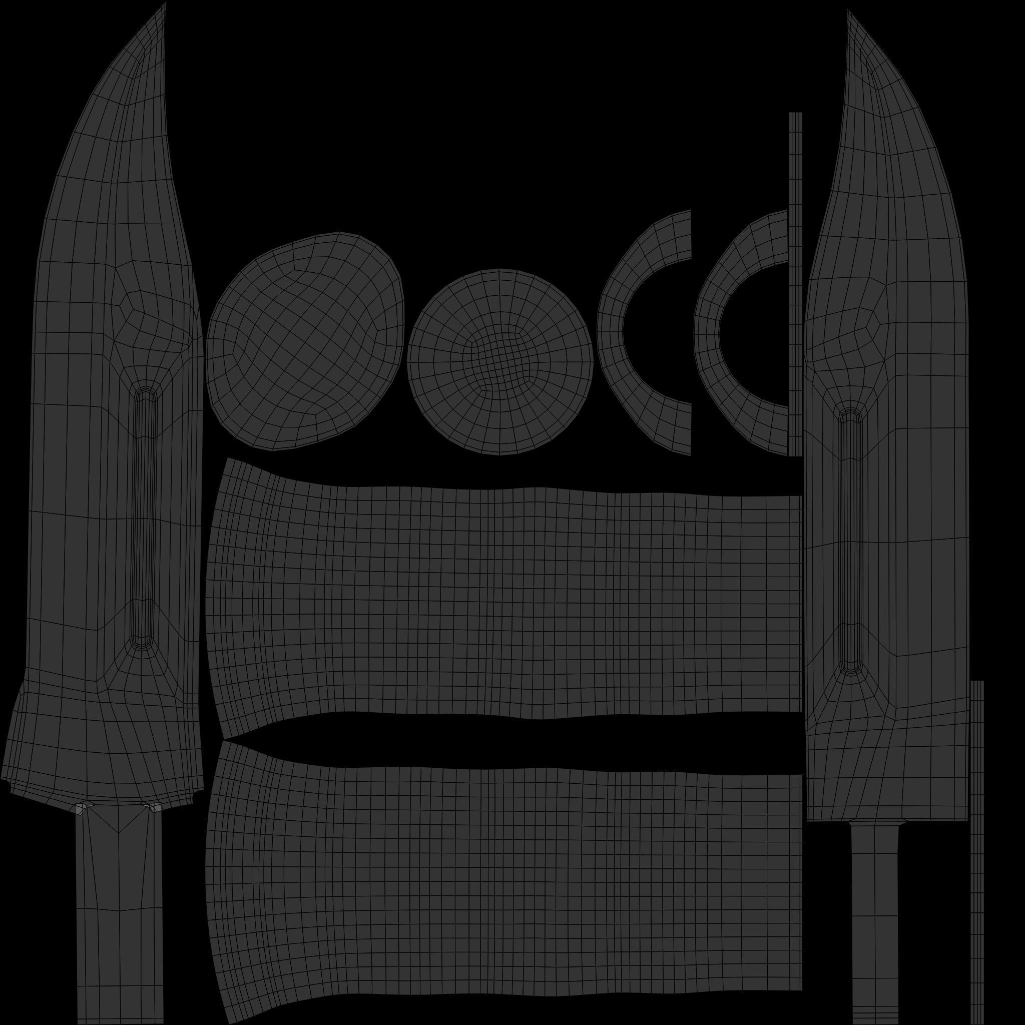 Combat Knife Low-poly 3D model_7