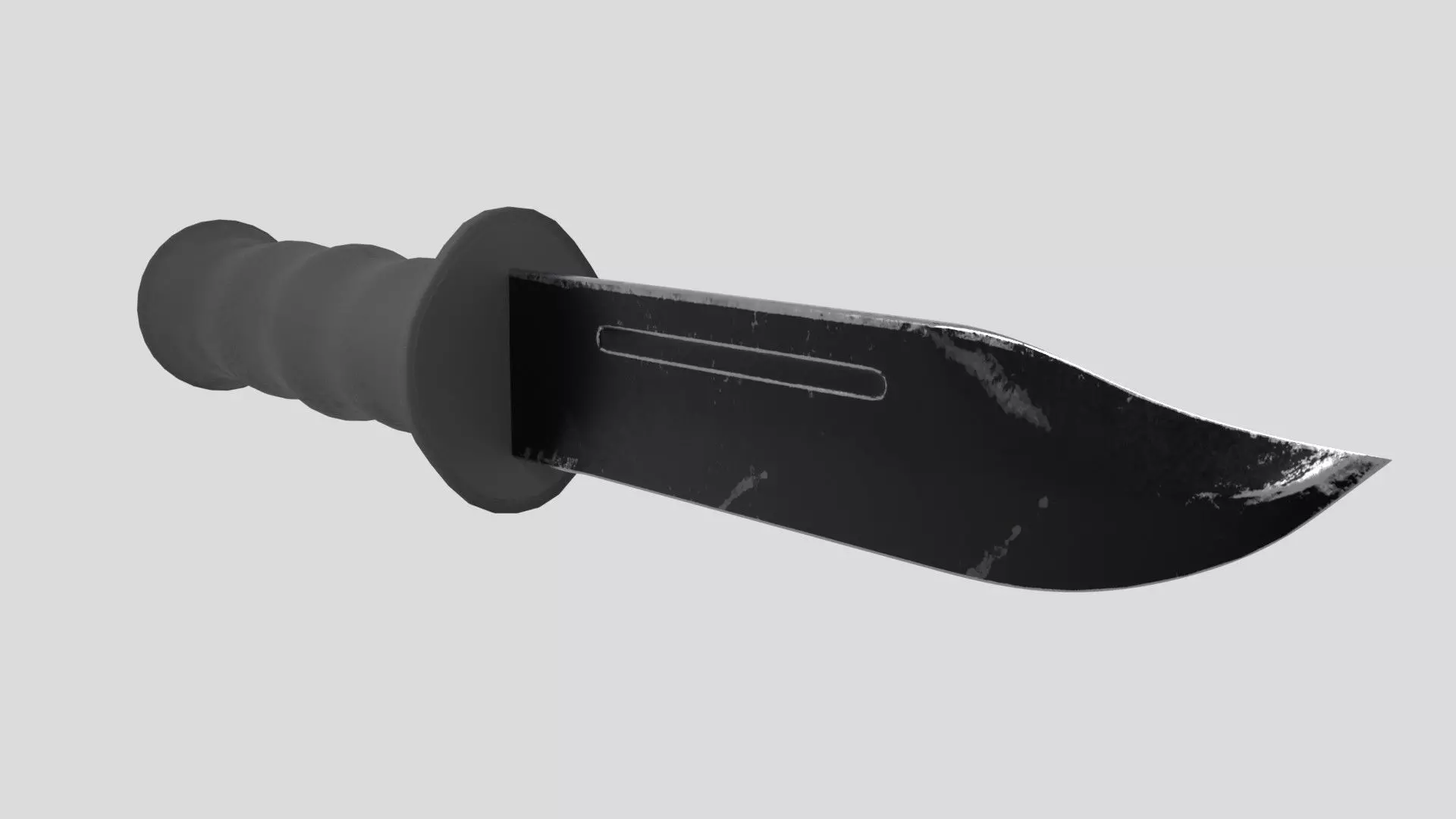 Combat Knife Low-poly 3D model_0