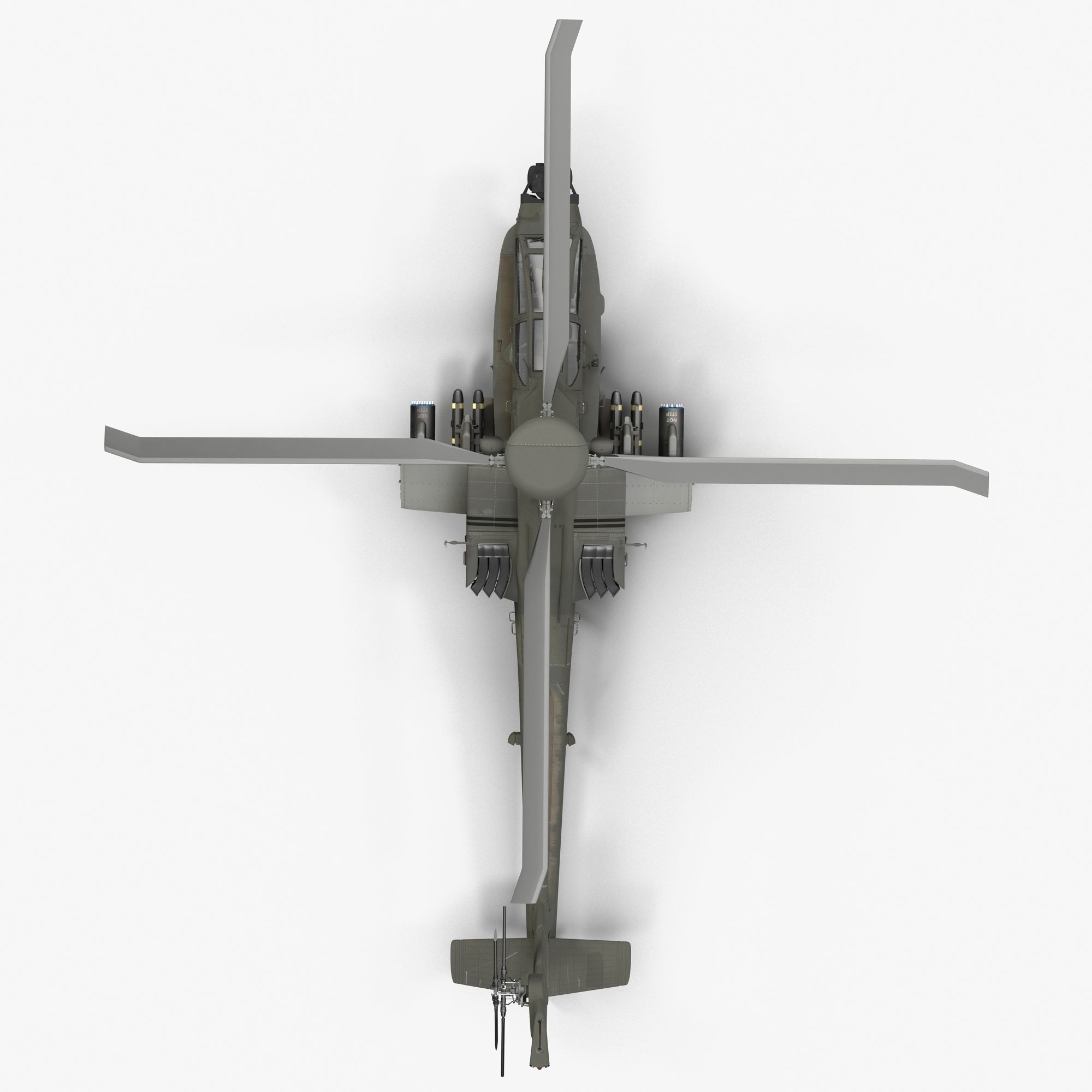 AH64E Apache Longbow Helicopter Green Hard Used 3D model_12
