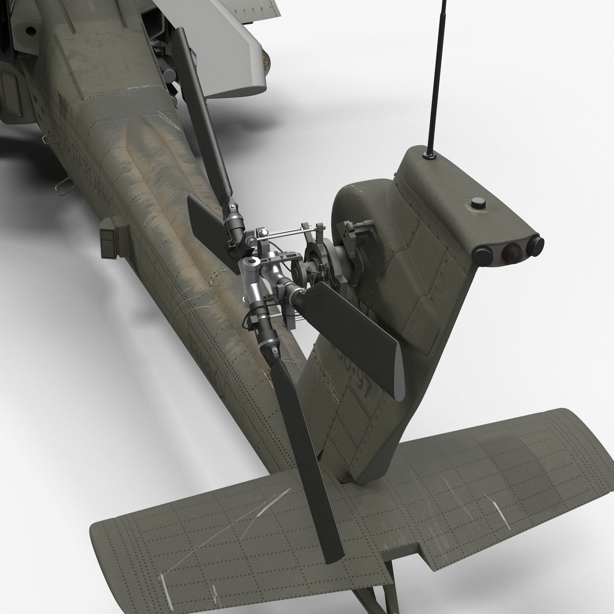 AH64E Apache Longbow Helicopter Green Hard Used 3D model_18