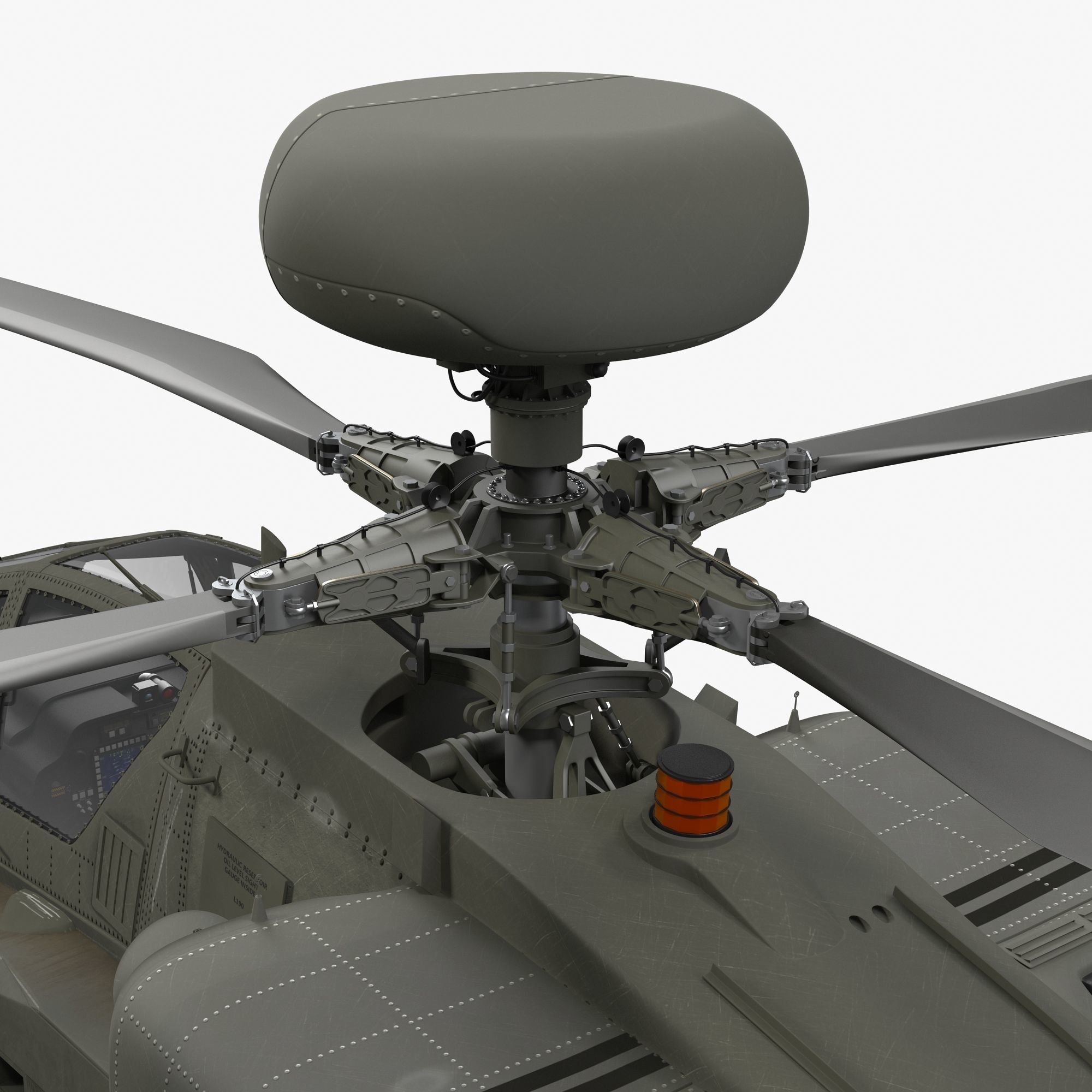 AH64E Apache Longbow Helicopter Green Hard Used 3D model_17