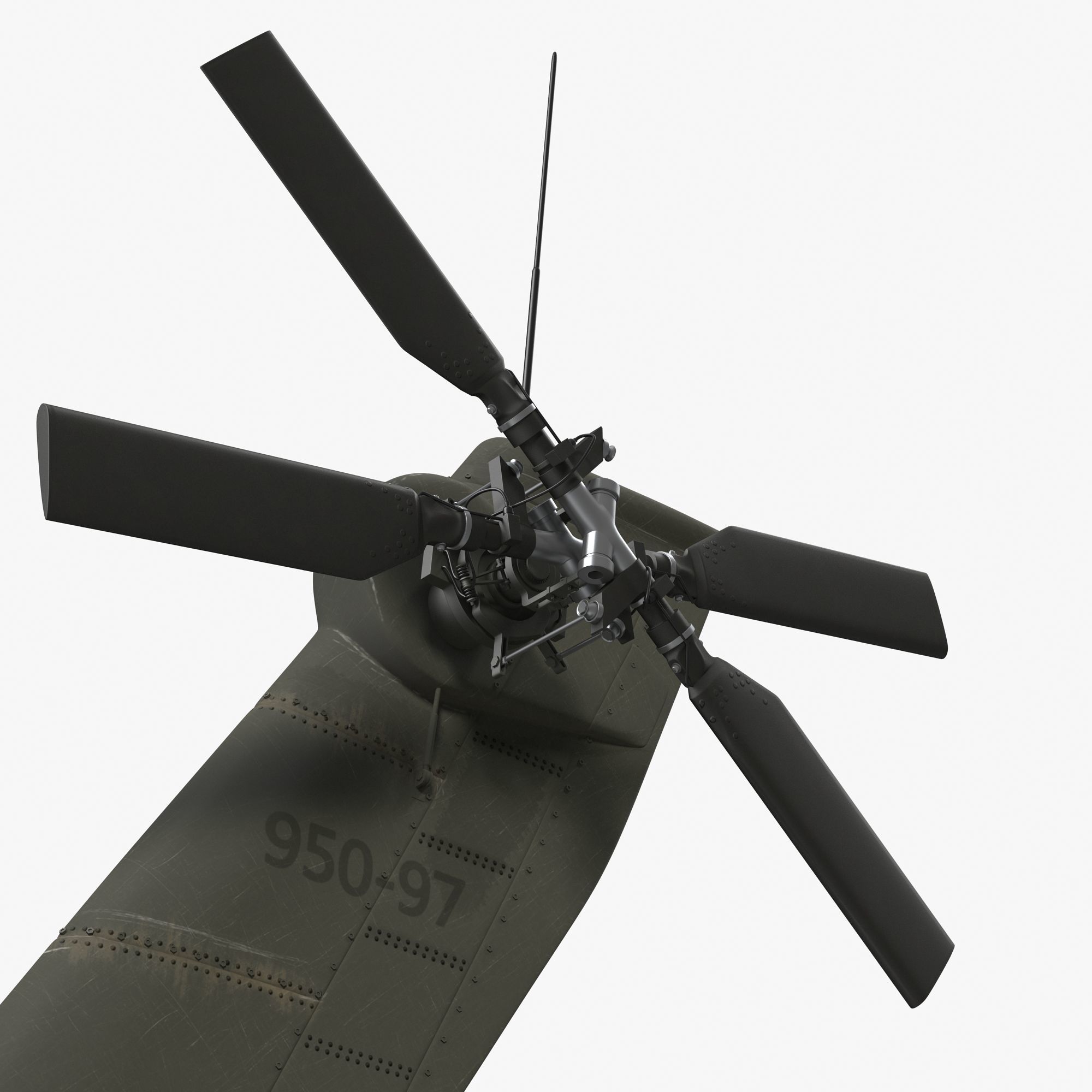 AH64E Apache Longbow Helicopter Green Hard Used 3D model_21