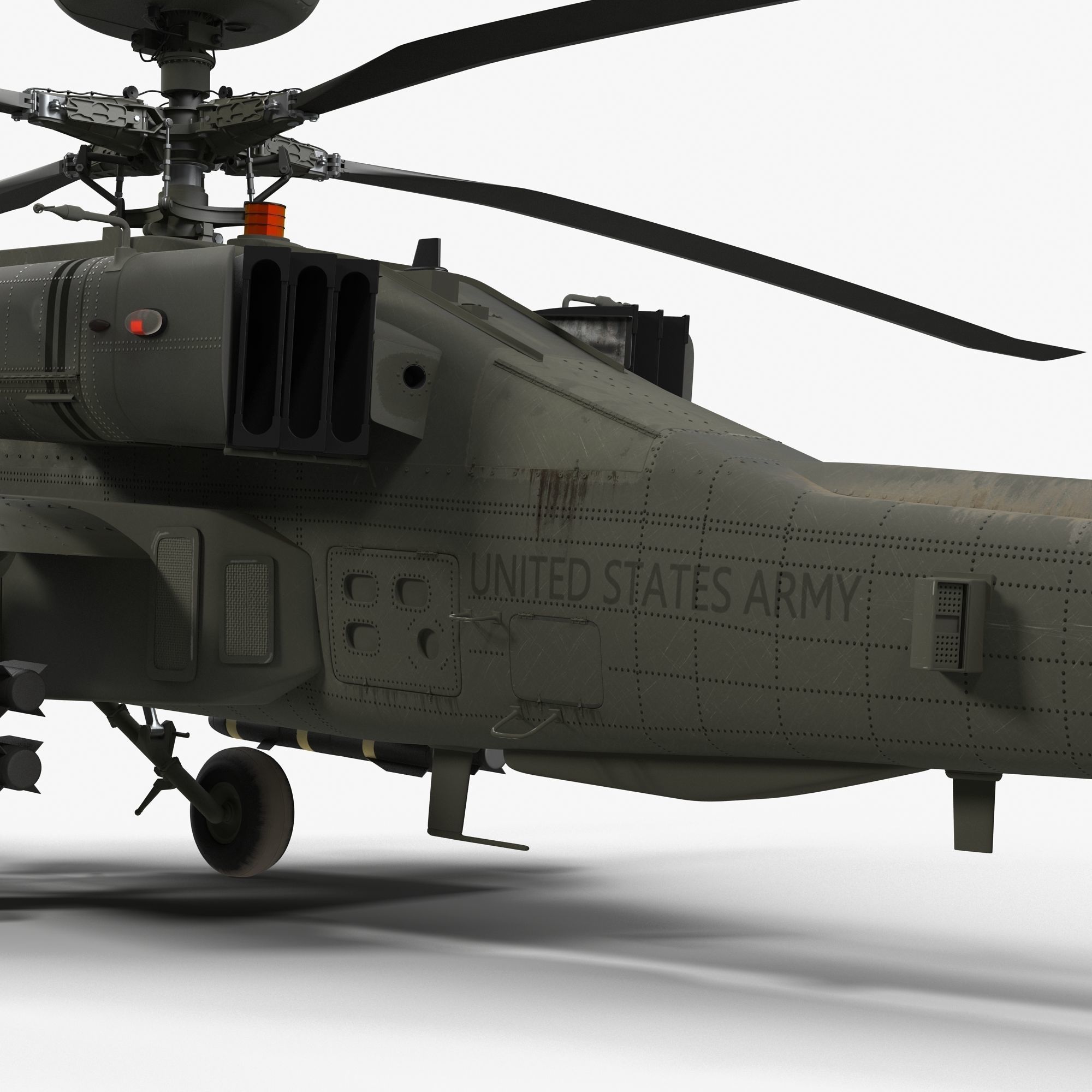 AH64E Apache Longbow Helicopter Green Hard Used 3D model_19