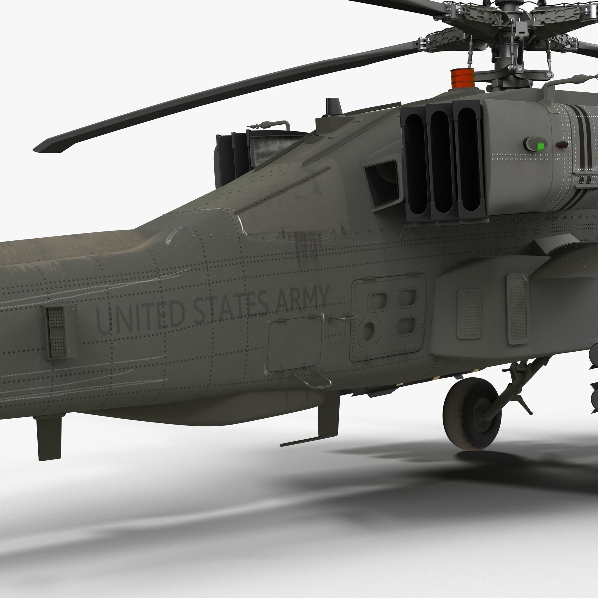 AH64E Apache Longbow Helicopter Green Hard Used 3D model_20