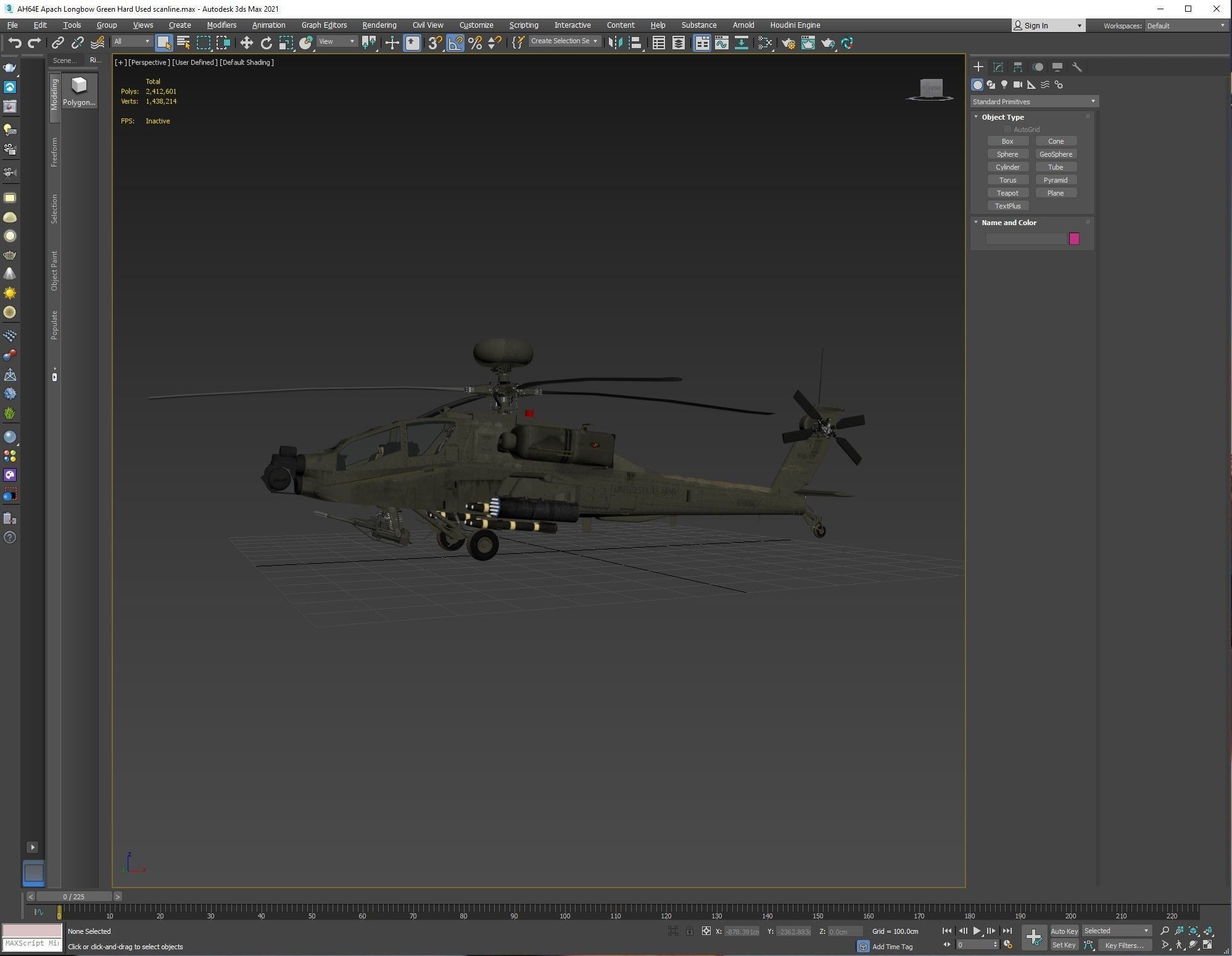 AH64E Apache Longbow Helicopter Green Hard Used 3D model_23