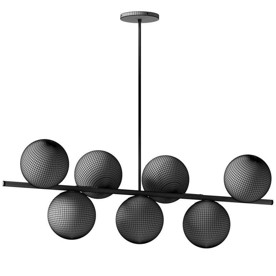 Sphere Stem 7-Light Chandelier - West Elm 3D model_1