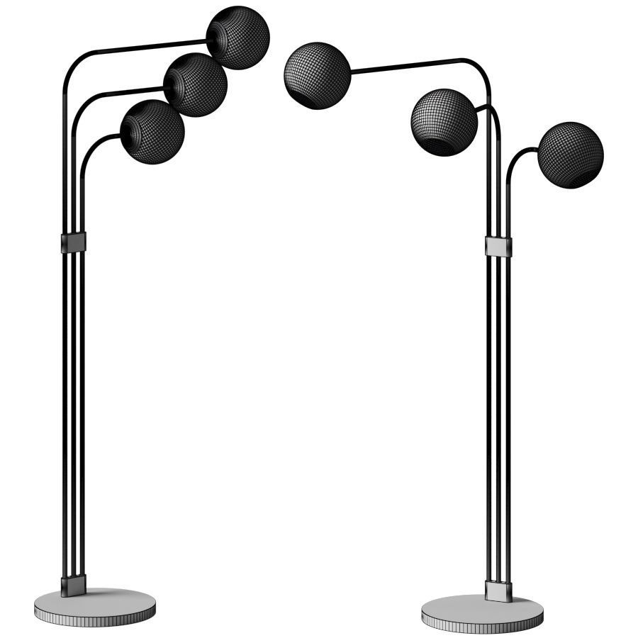 Staggered Glass 3-Light - West Elm 3D model_1