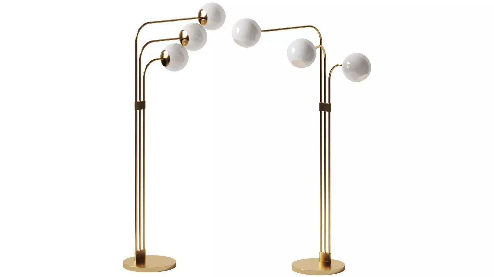 Staggered Glass 3-Light - West Elm 3D model_0