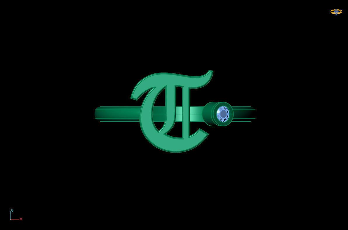 - Old English font ring T 3D print model_6