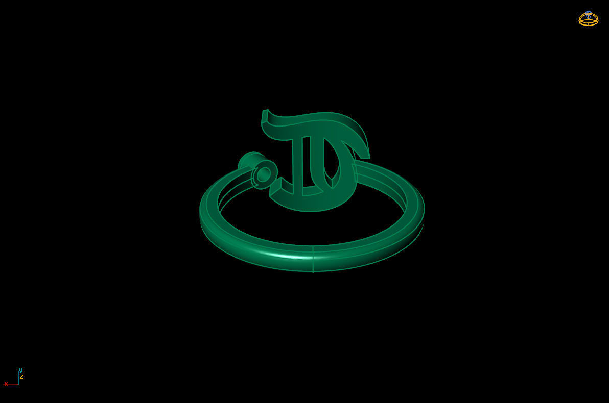 - Old English font ring T 3D print model_10