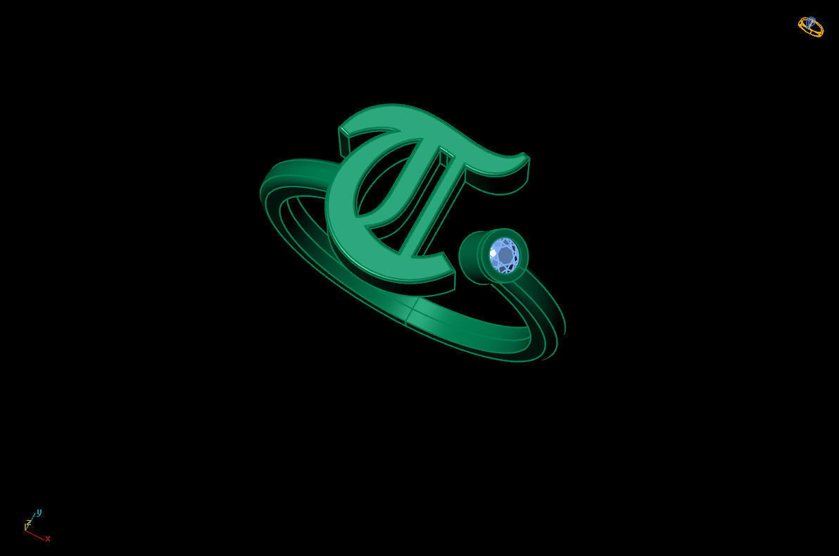 - Old English font ring T 3D print model_9