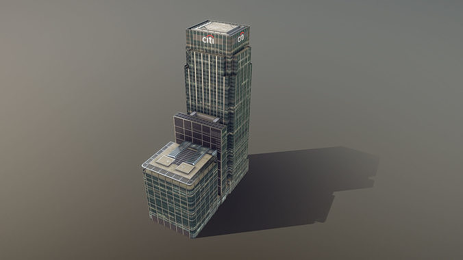 London 25 Canada Square 33 Canada Square Low-poly 3D model 6