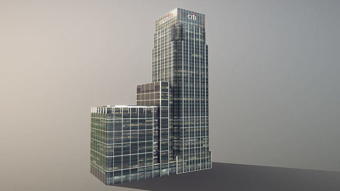 London 25 Canada Square 33 Canada Square Low-poly 3D model 5