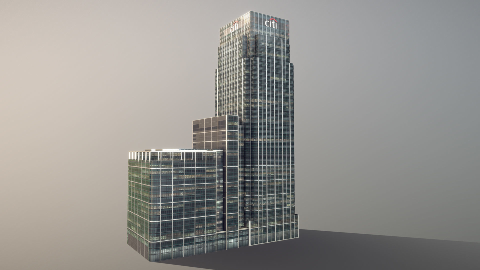 London 25 Canada Square 33 Canada Square Low-poly 3D model_4