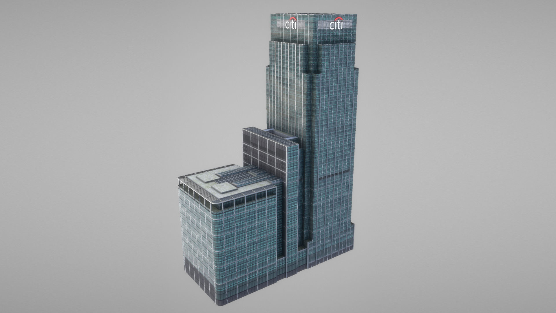 London 25 Canada Square 33 Canada Square Low-poly 3D model_19