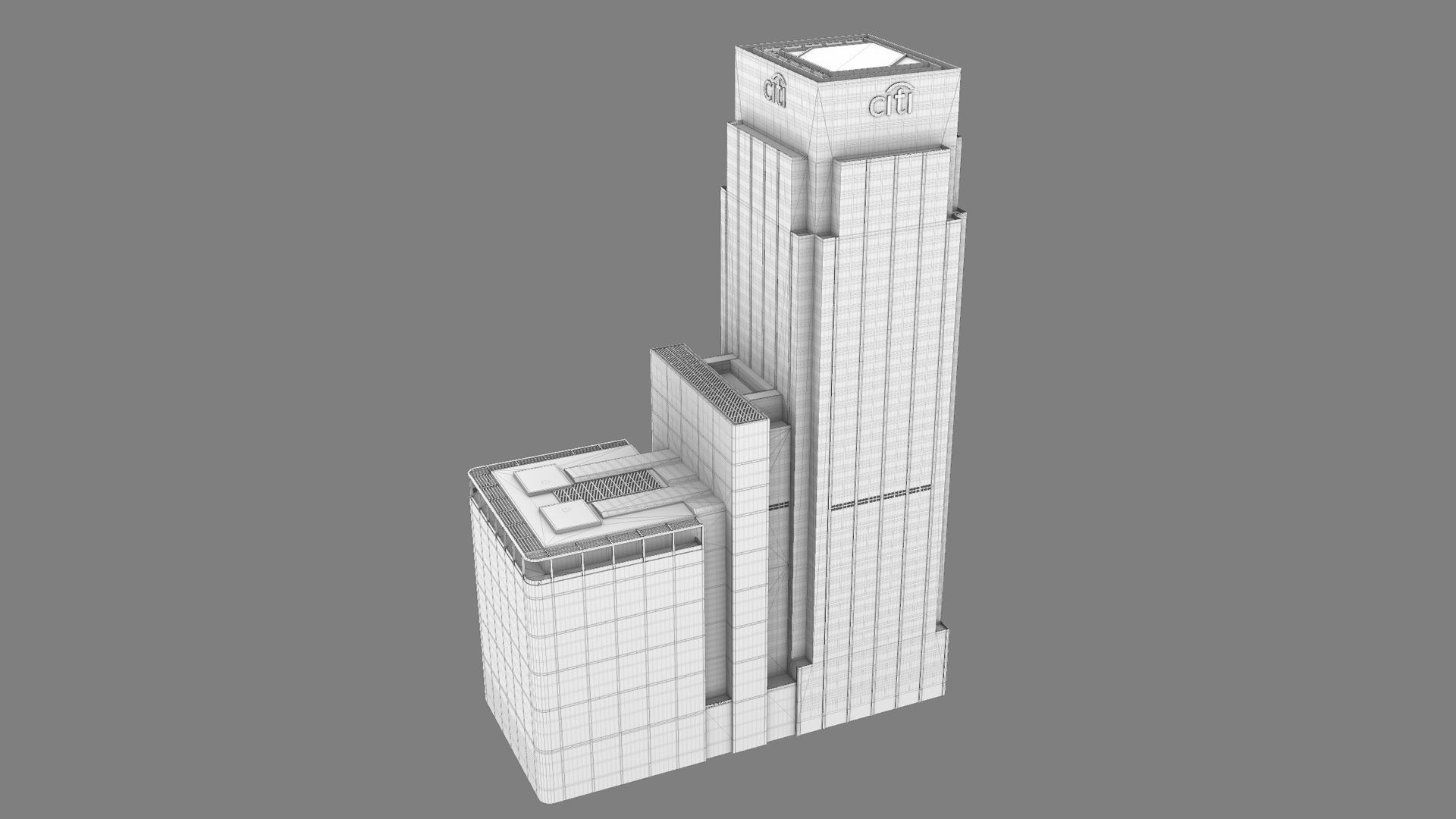 London 25 Canada Square 33 Canada Square Low-poly 3D model_31