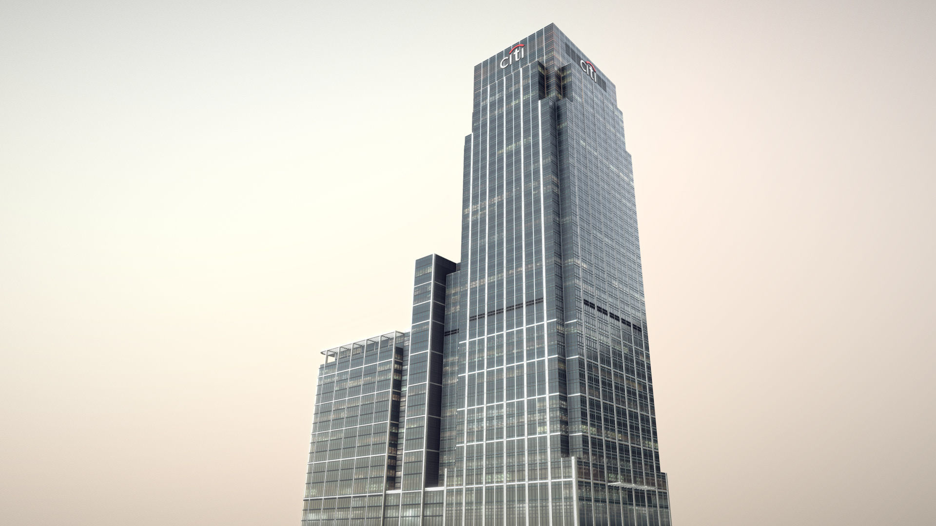 London 25 Canada Square 33 Canada Square Low-poly 3D model_14