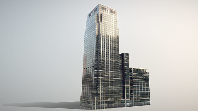 London 25 Canada Square 33 Canada Square Low-poly 3D model 4