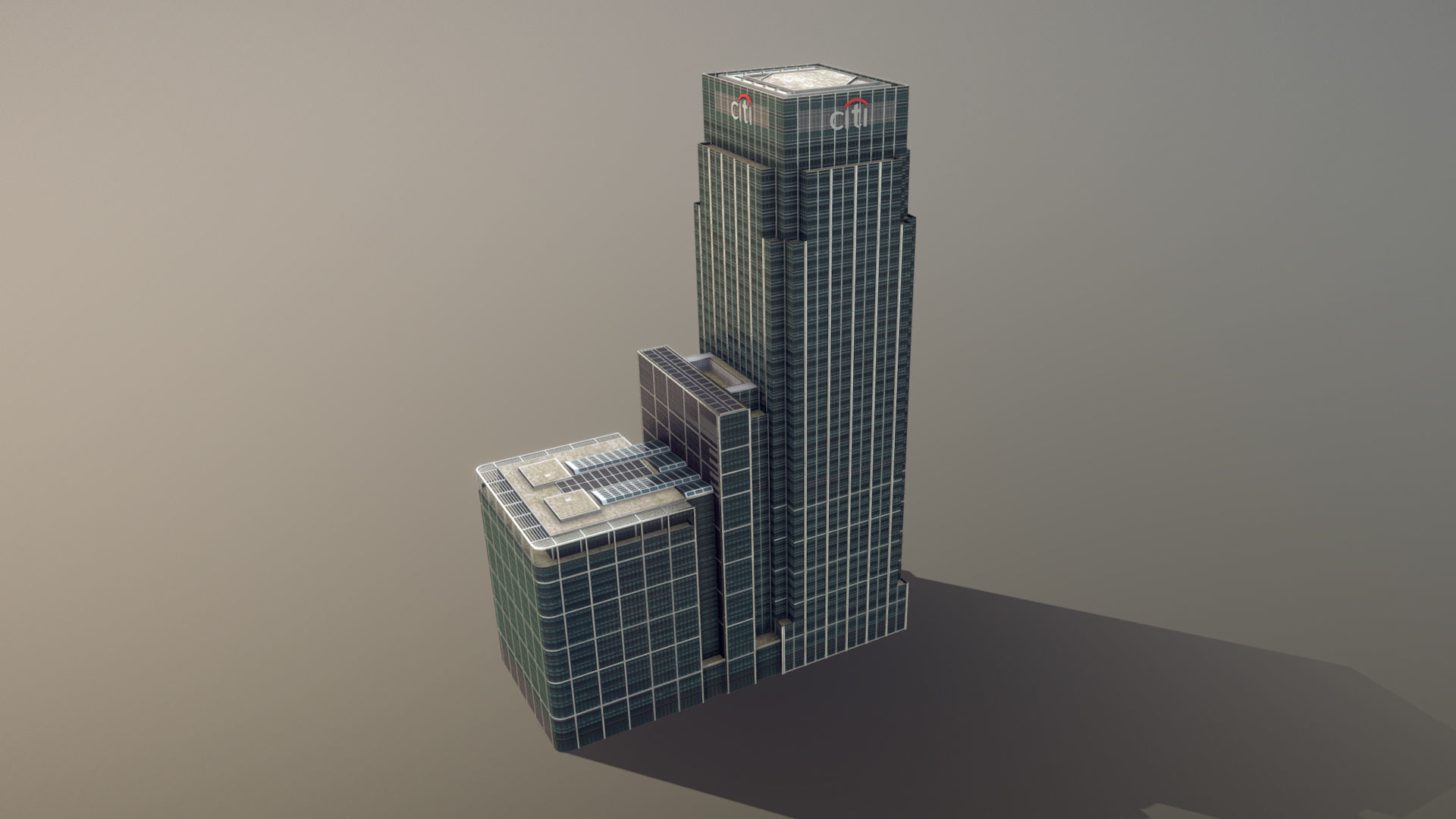 London 25 Canada Square 33 Canada Square Low-poly 3D model_12