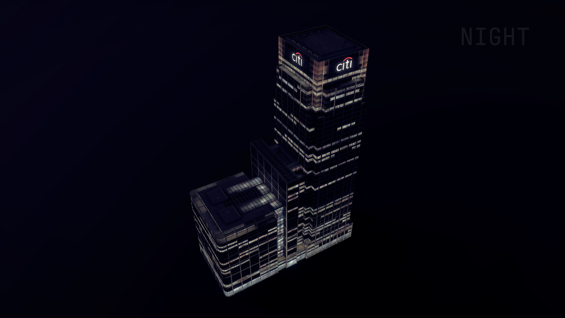 London 25 Canada Square 33 Canada Square Low-poly 3D model_21