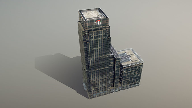 London 25 Canada Square 33 Canada Square Low-poly 3D model 7