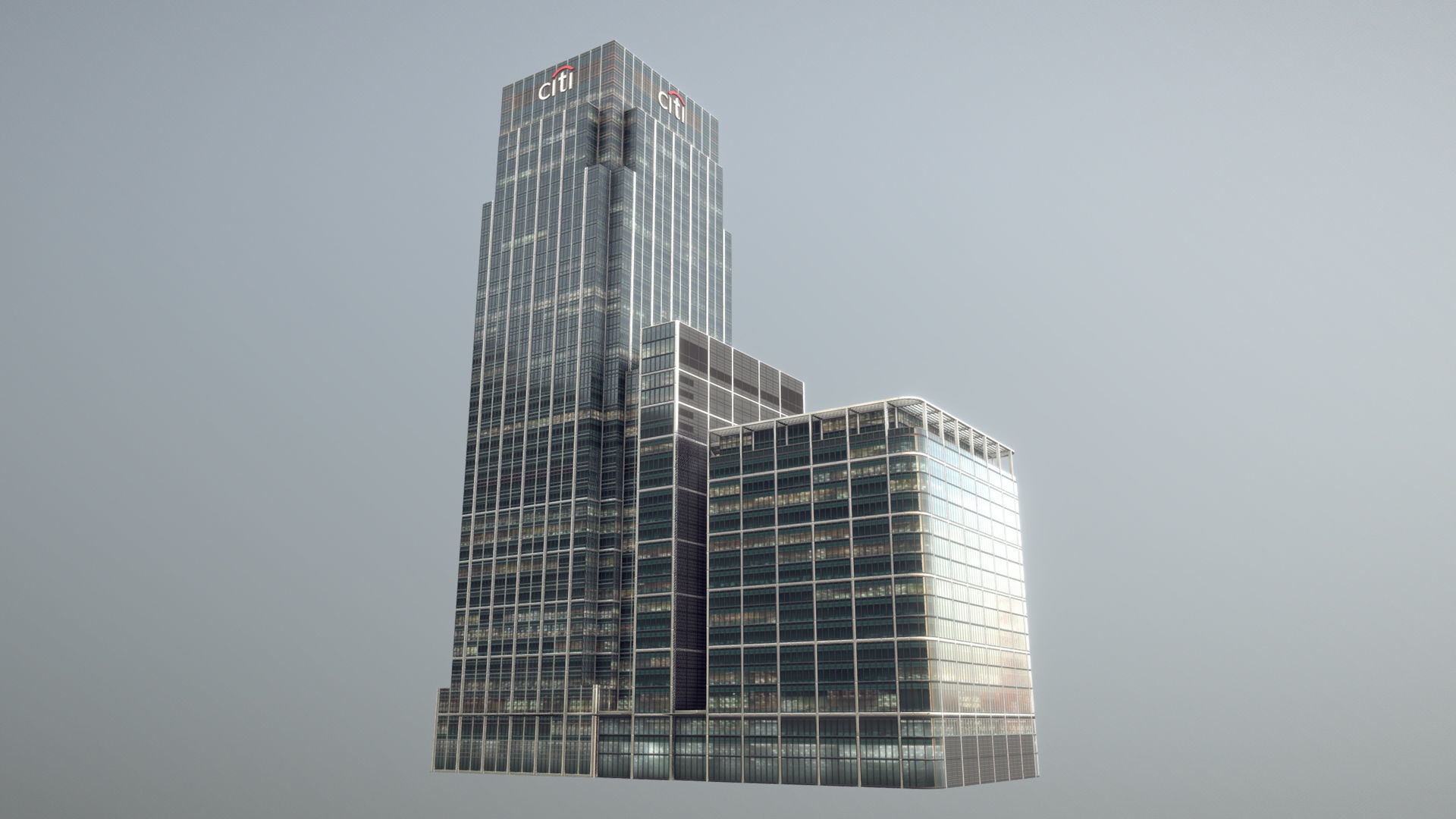 London 25 Canada Square 33 Canada Square Low-poly 3D model_2