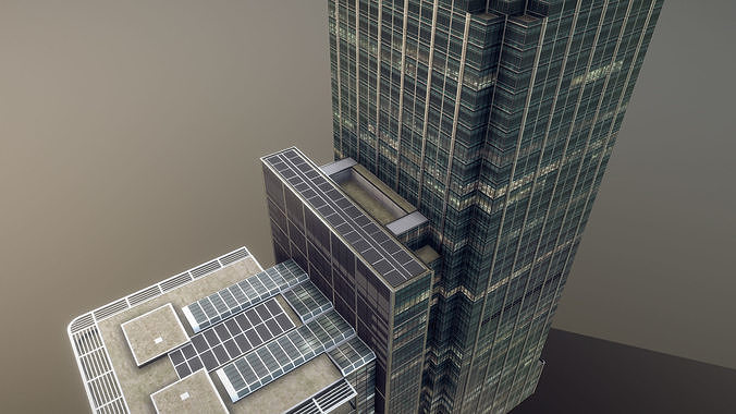 London 25 Canada Square 33 Canada Square Low-poly 3D model 2