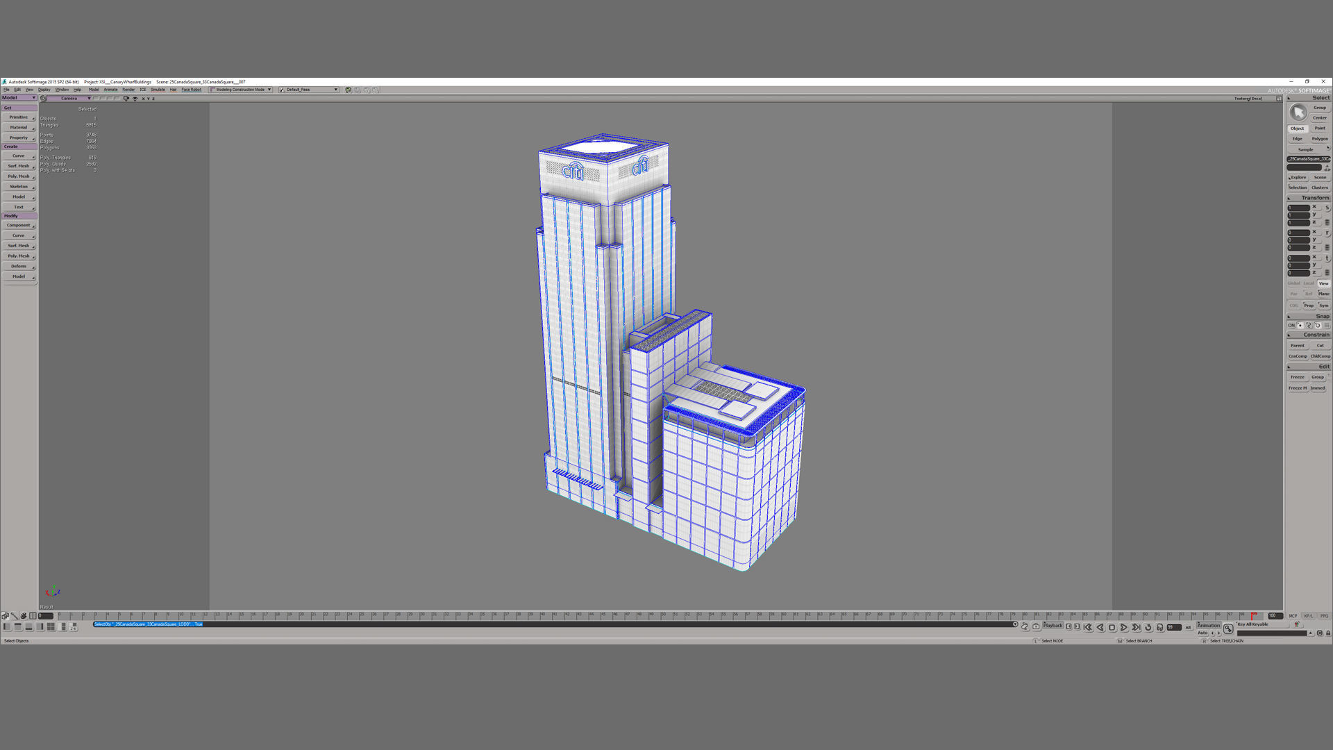 London 25 Canada Square 33 Canada Square Low-poly 3D model_32