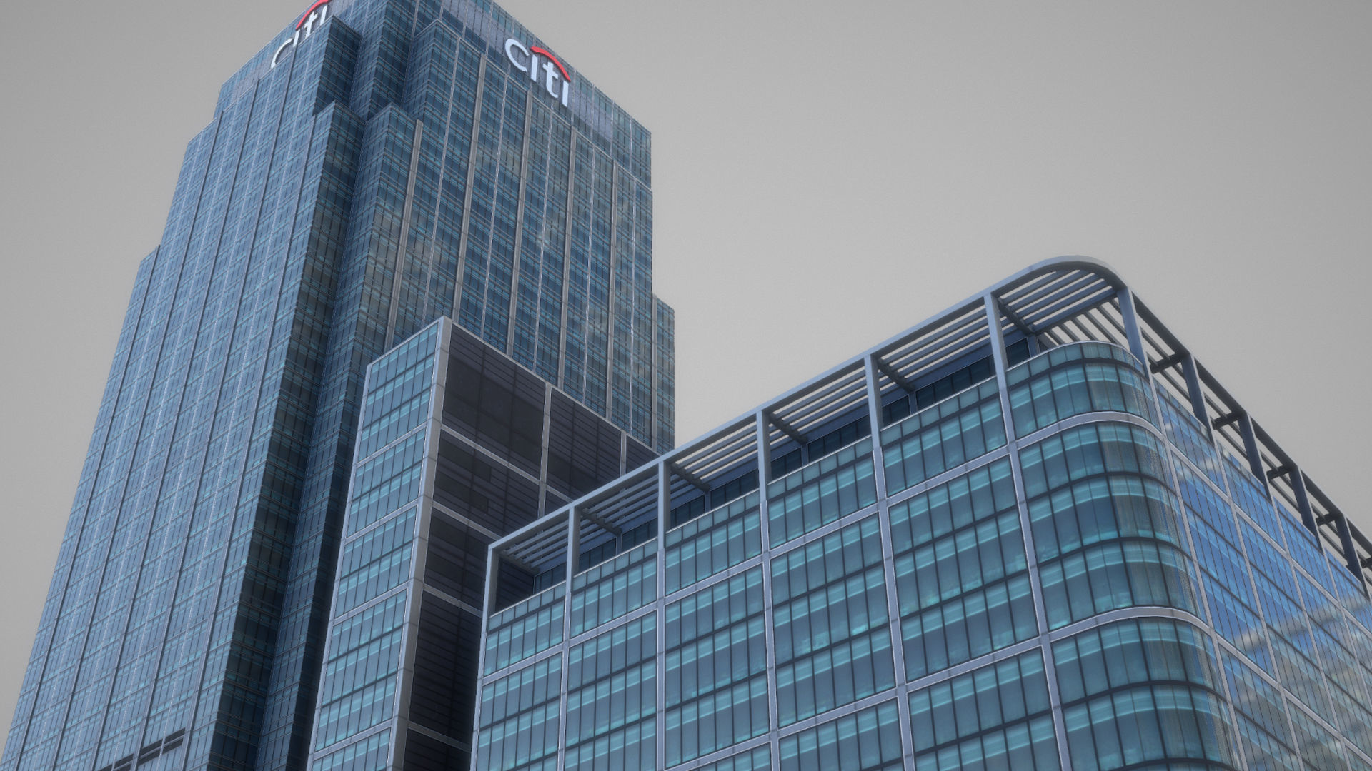 London 25 Canada Square 33 Canada Square Low-poly 3D model_17