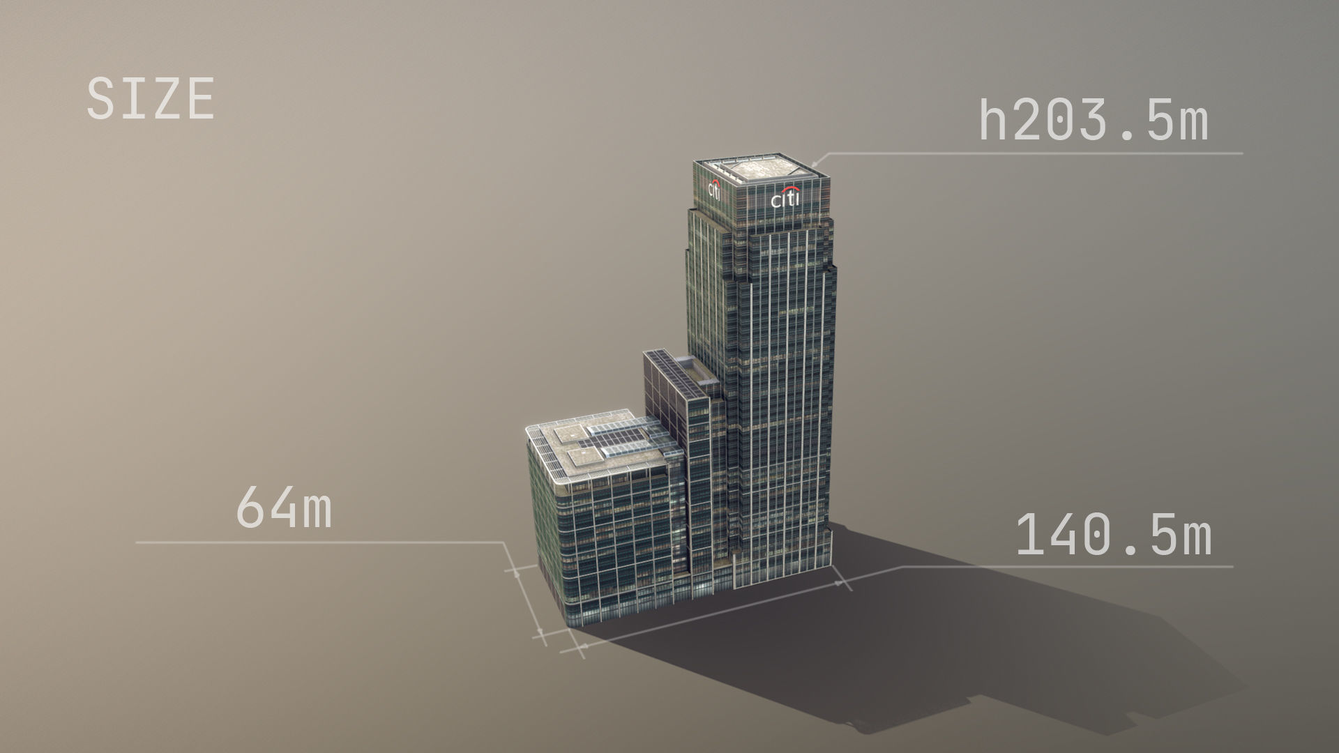 London 25 Canada Square 33 Canada Square Low-poly 3D model_13