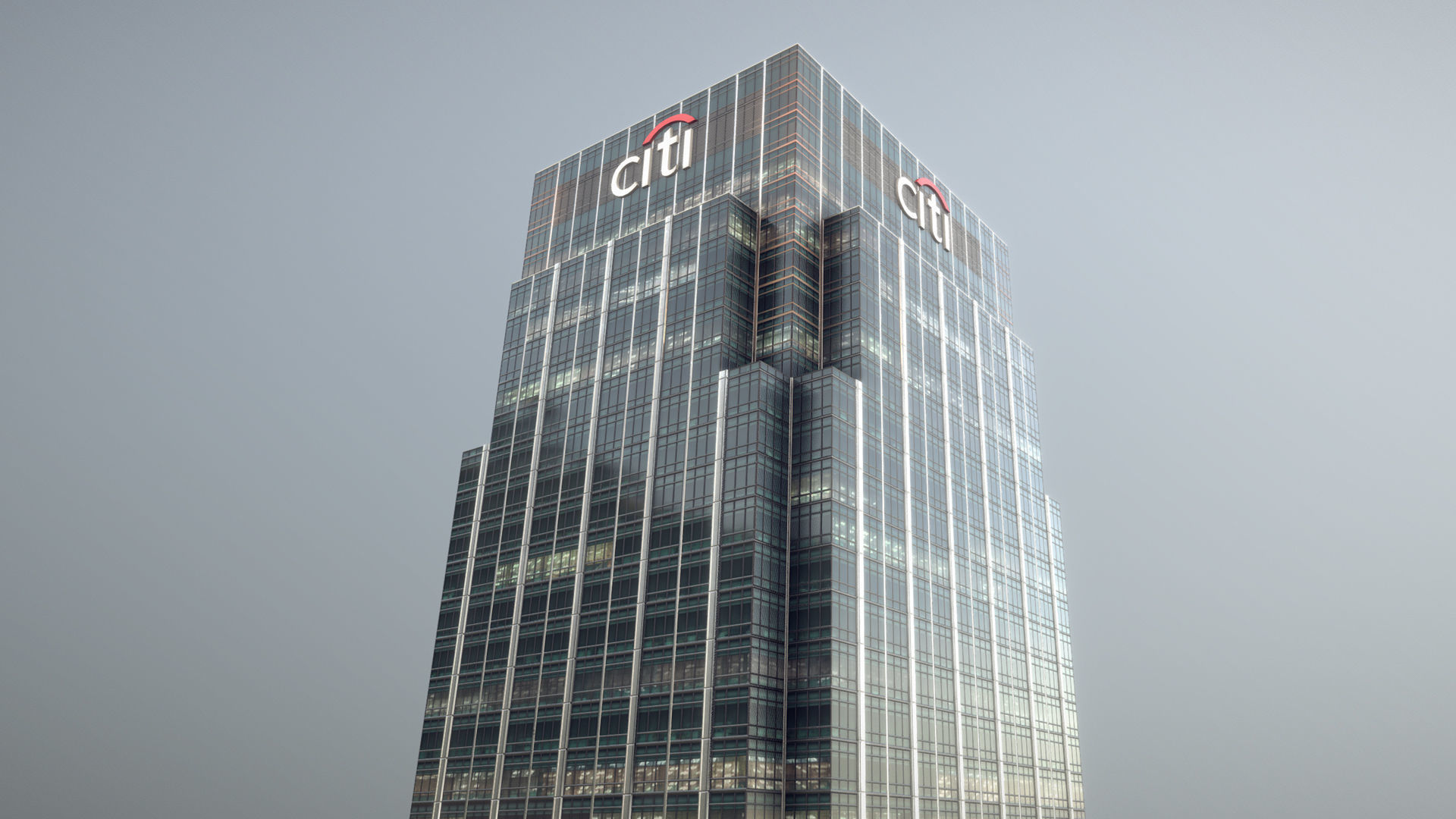 London 25 Canada Square 33 Canada Square Low-poly 3D model_8