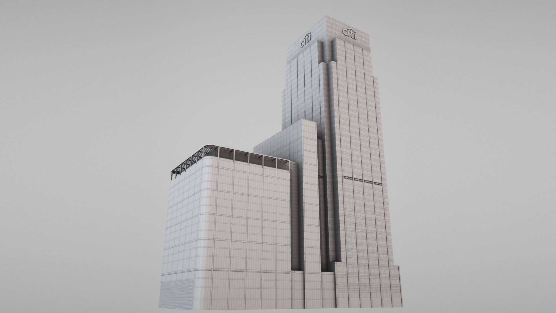 London 25 Canada Square 33 Canada Square Low-poly 3D model_29