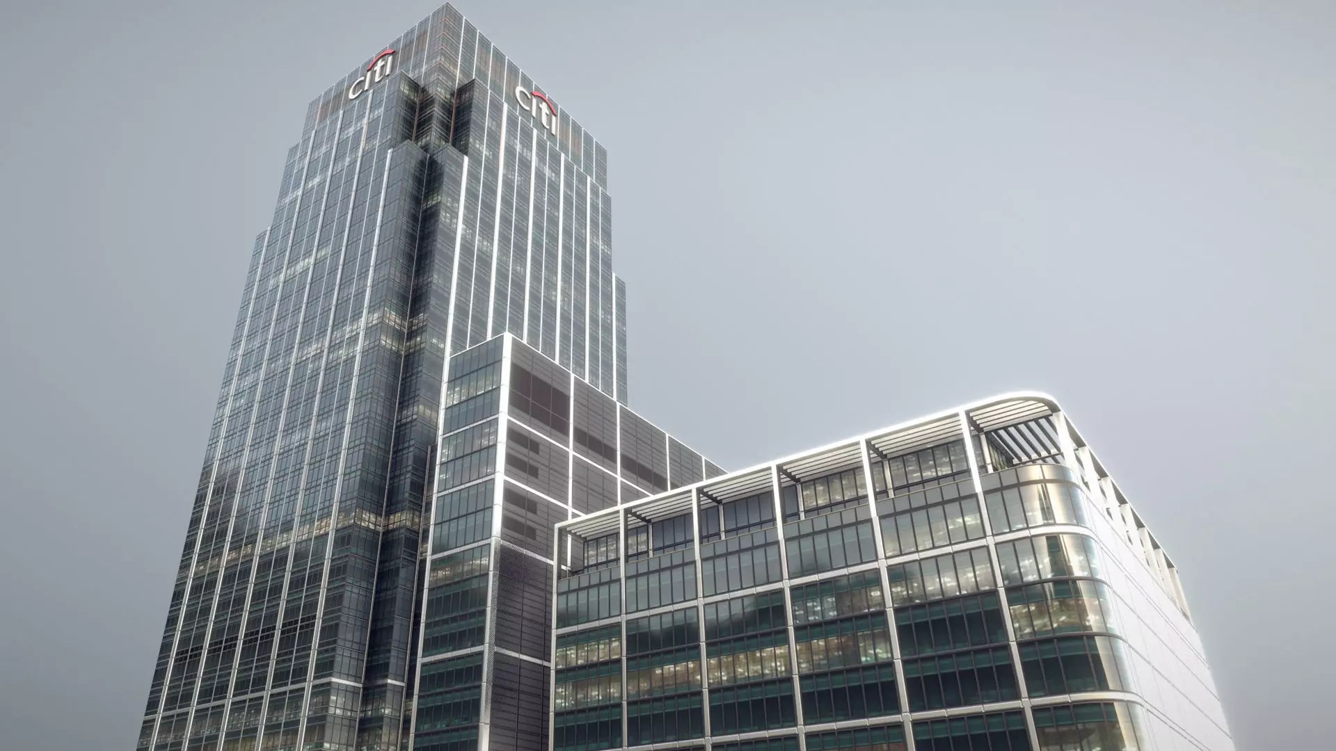 London 25 Canada Square 33 Canada Square Low-poly 3D model_0