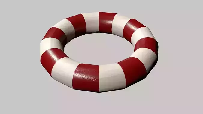 Life Buoy Cartoon Low-poly 3D model