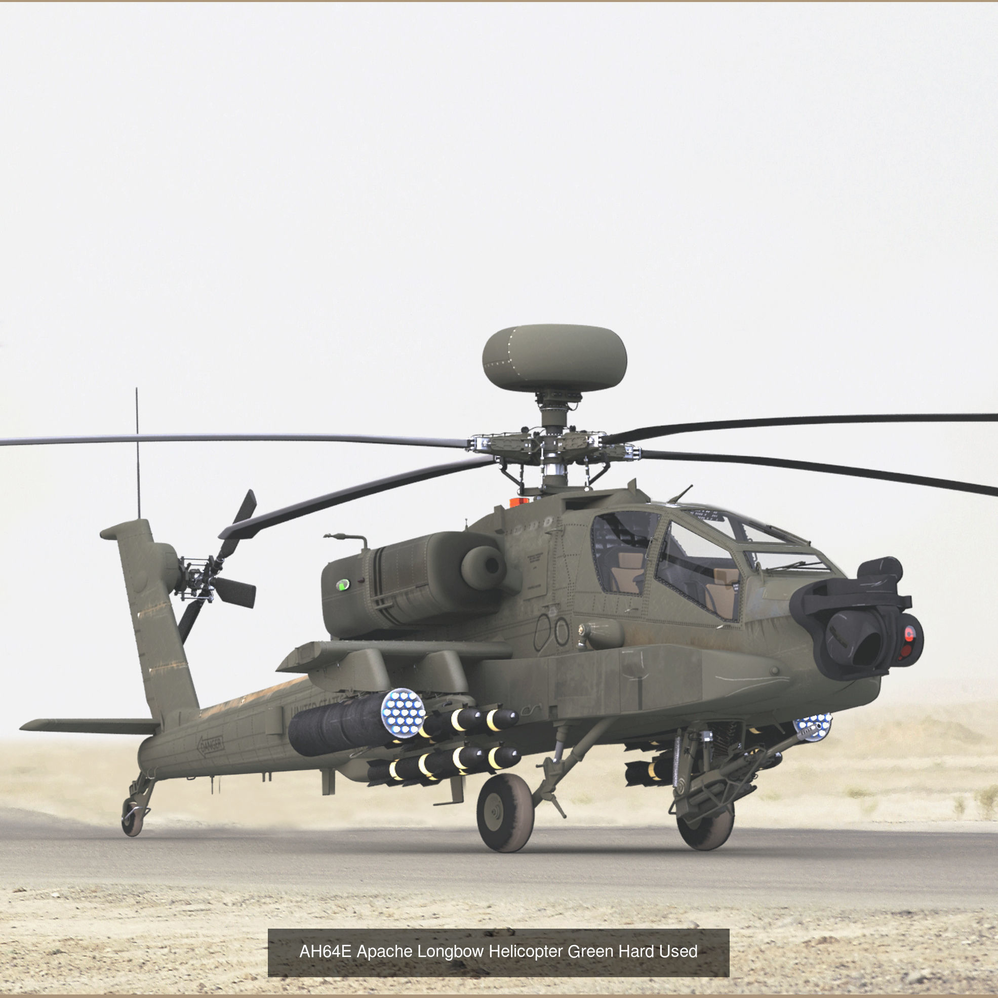 AH64E Apache Longbow Helicopter Green 2 in 1 3D Model Collection_3