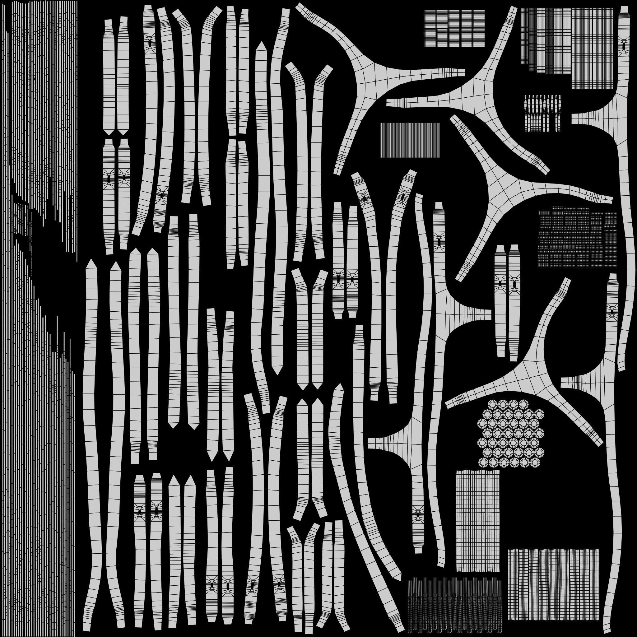 Five leather portupeya harness bondage set Low-poly 3D model_23