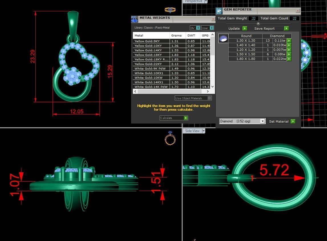 Jewelry Heart Pendant 3D print model_1