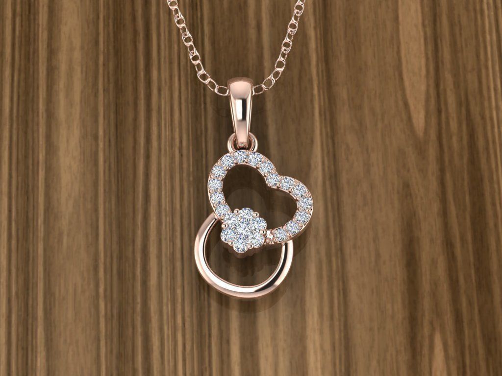 Jewelry Heart Pendant 3D print model_3