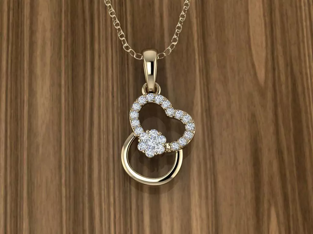 Jewelry Heart Pendant 3D print model_0