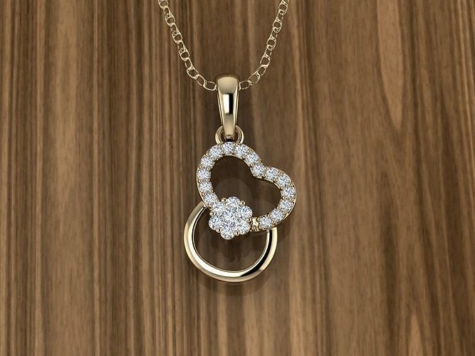 Jewelry Heart Pendant 3D print model