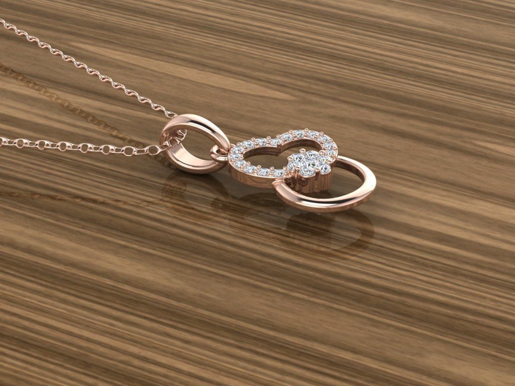 Jewelry Heart Pendant 3D print model_4