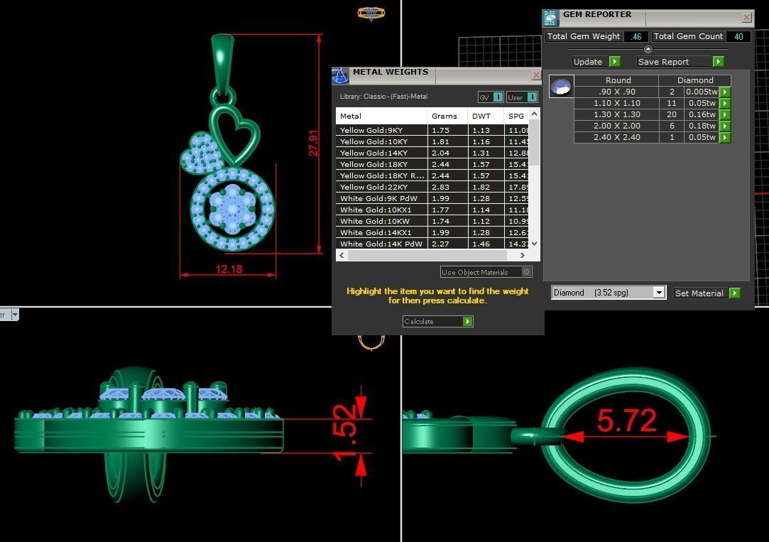 Jewelry Heart Pendant 3D print model_1