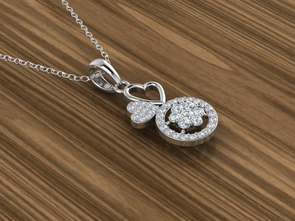 Jewelry Heart Pendant 3D print model_3