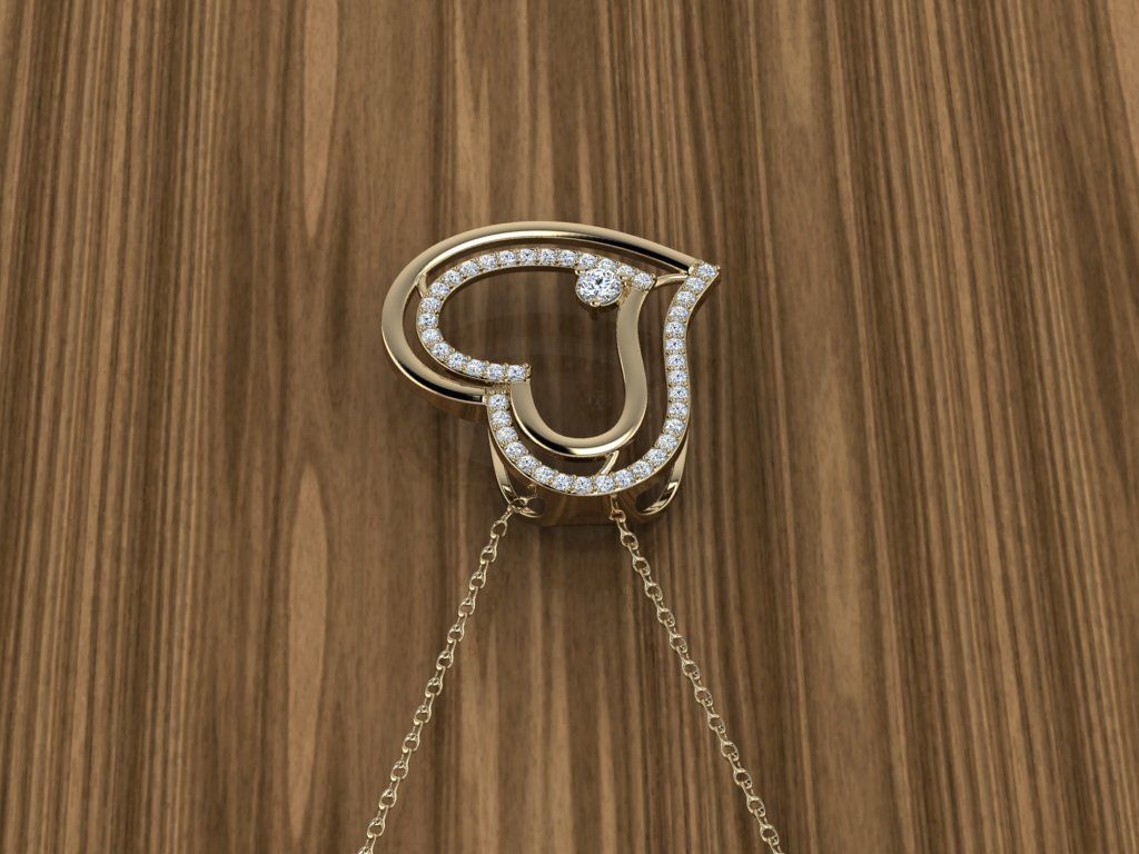 Jewelry Heart Pendant 3D print model_12